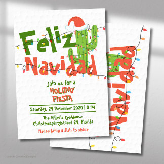 Invitation Joyeux Noël Cactus Mignon Drôle de Noël