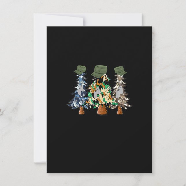 Invitation Joyeux Noël camouflage de l'armée Arbres de Noël (Devant)
