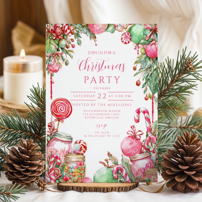 Invitation Joyeux Noël Canne à Sucre (Créateur téléchargé)