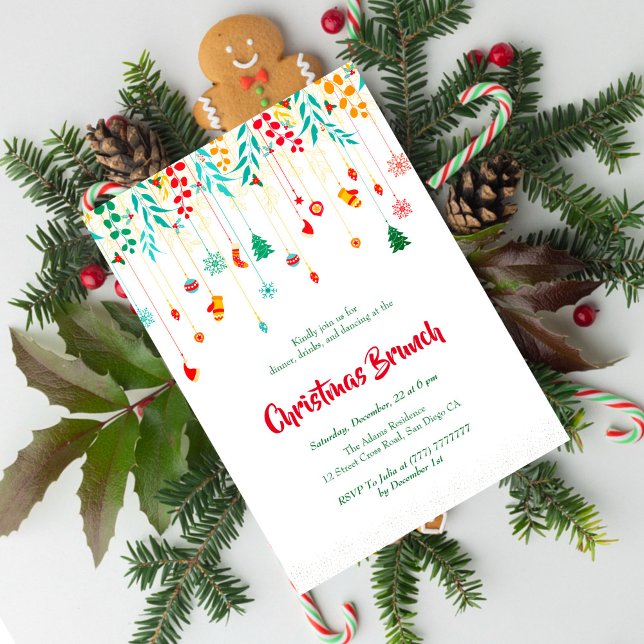 Invitation Joyeux Noël Chaussettes d'hiver Fête de vacances (Créateur téléchargé)