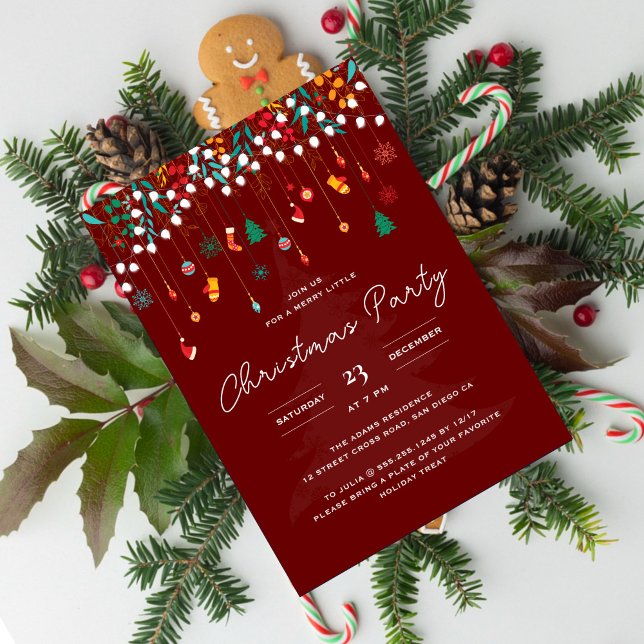 Invitation Joyeux Noël Chaussettes d'hiver Fête de vacances (Créateur téléchargé)