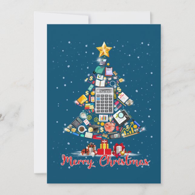 Invitation Joyeux Noël Comptable Père Noël Arbre de Noël CPA  (Devant)