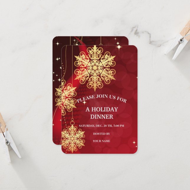 Invitation Joyeux Noël Conception de Cadeau de Fêtes de Fin d (Devant/Arrière en situation)