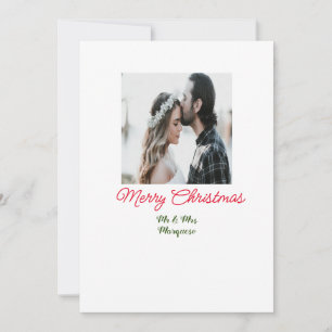 Invitation Joyeux Noël couple photo ajouter nom heureux vacan