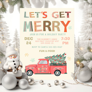 Invitation Joyeux Noël de Noël Camion Arbre