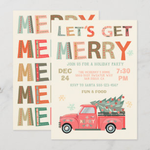 Invitation Joyeux Noël de Noël Camion Arbre