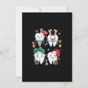 Invitation Joyeux Noël Dental Crew Dentist Assistant Témoin