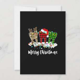 Invitation Joyeux Noël Dentiste Dents Santa Hat Xmas Leopa
