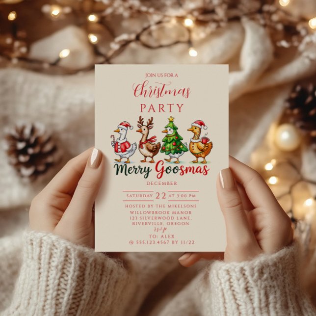 Invitation Joyeux Noël d'oies drôle (Créateur téléchargé)