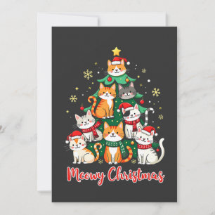 Invitation Joyeux Noël Drôle Catmas Kitten Xmas Tree