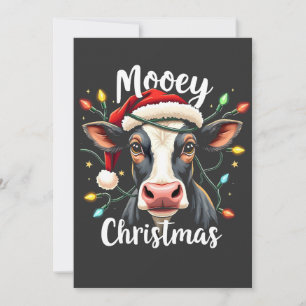 Invitation Joyeux Noël drôle de vache de Noël amateurs de bét