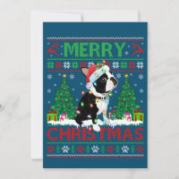 Joyeux Noël Éclairage laid Boston Terrier Chris