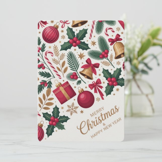 Invitation Joyeux Noël et Bonne Année (Debout devant)