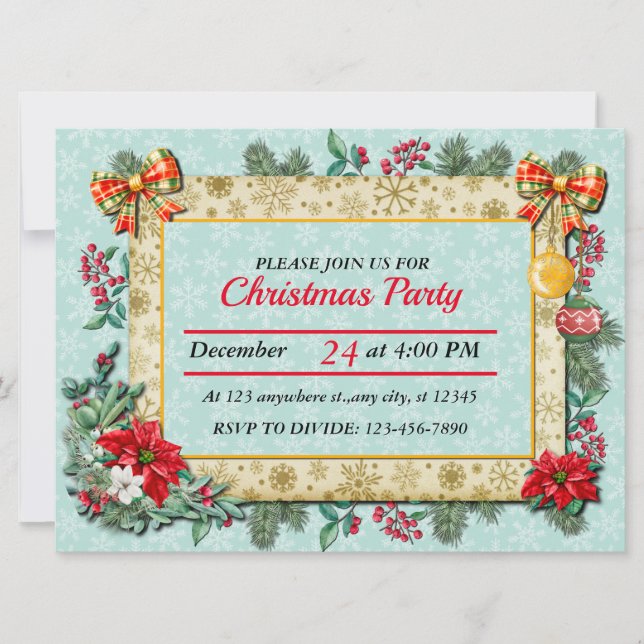 Invitation Joyeux Noël et Bonne Année Avec Amour (Devant)