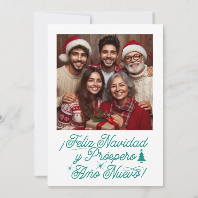 Invitation Joyeux Noël et Bonne Année avec Photo (Devant)