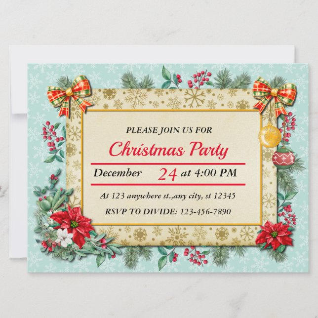 Invitation Joyeux Noël et Joyeux Nouvel An par amour (Devant)