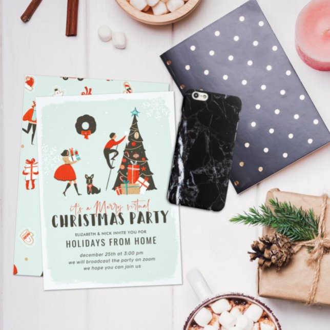 Invitation Joyeux Noël | Fête Virtuelle de Noël (Créateur téléchargé)
