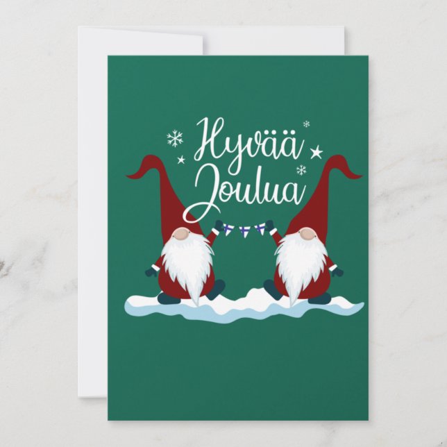 Invitation Joyeux Noël finlandais Finlande Cadeau Tee Hyvaa J (Devant)