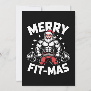 Invitation Joyeux Noël Fitness Santa Musculation Gym