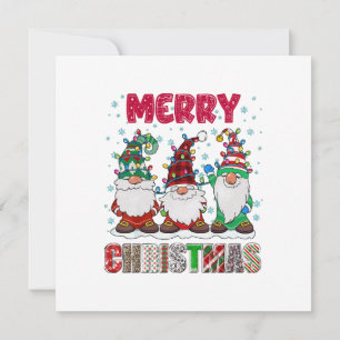 Invitation Joyeux Noël Gnome Famille Drôle d'arbre de Noël