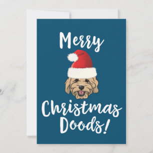 Invitation Joyeux Noël Goldendoodle Drôle Golden Doodle