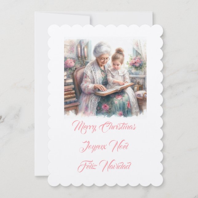 Invitation Joyeux Noël Grand-mère (Devant)