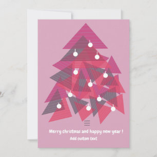Invitation Joyeux noël heureux nouvelle année rose moderne