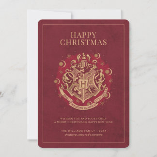 Invitation Joyeux Noël | HoGWARTS™ Crest - Rouge