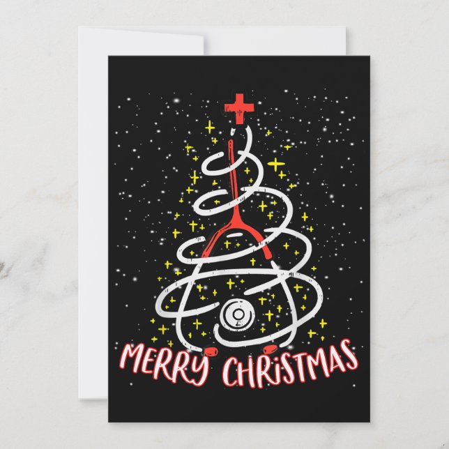 Invitation Joyeux Noël Infirmière Drôle d'infirmière de l'USI (Devant)