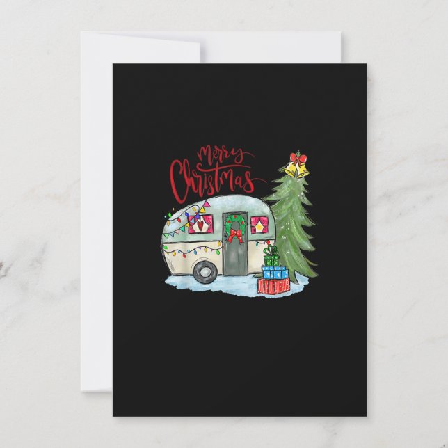 Invitation Joyeux Noël Joyeux Camper Drôle Camping Vie Fa (Devant)