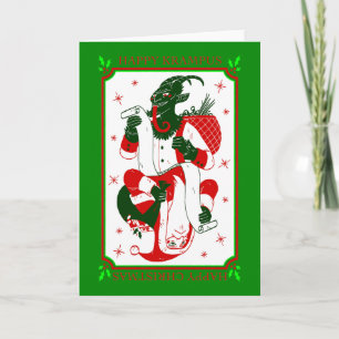 Invitation joyeux noël krampus père noël