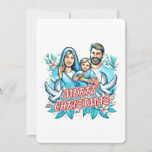 Invitation Joyeux Noël - La Sainte Famille