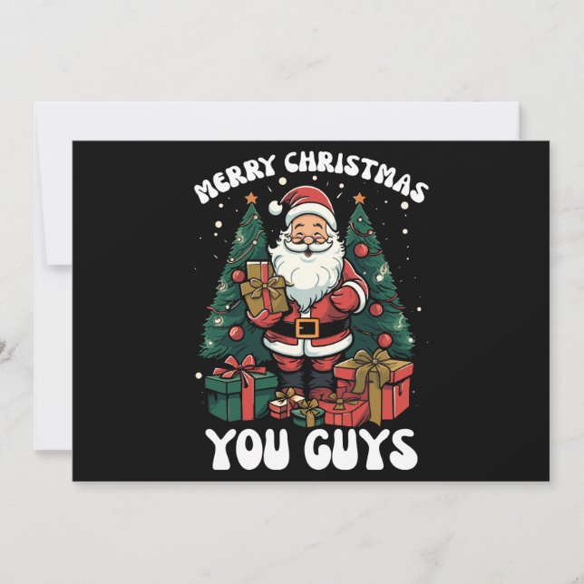 Invitation Joyeux Noël les gars Père Noël (Devant)