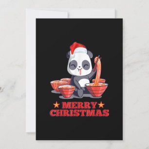 Invitation Joyeux Noël mignon Ramen Panda nouilles japonaises