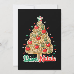 Invitation Joyeux Noël Pâtes Italiennes Arbre de Noël Xmas