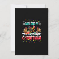 Joyeux Noël Poulet Père Noël Lumières Drôle Noël M