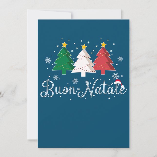 Invitation Joyeux Noël Sapin de Noël italien (Devant)