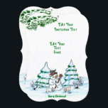 Invitation Joyeux Noël! Snowman avec chat et chiot Invita<br><div class="desc">Joyeux Noël ! Snowman avec chat et chiot - petit chien ~~~ dessin au crayon de couleur par Krisi ArtKSZP ~~~ Catégorie du magasin >>> Joyeux Noël pour enfants >>>> Snowman avec chat et chiot</div>