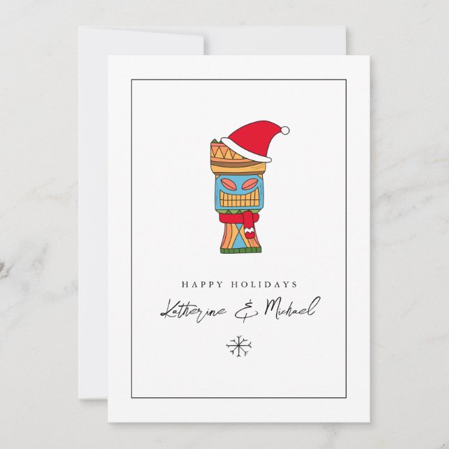 Invitation Joyeux Noël Tiki (Devant)