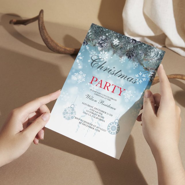 Invitation Joyeux Noël | Typographie Rouge (Créateur téléchargé)