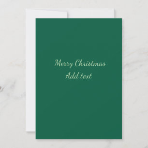 Invitation Joyeux Noël vert fond simple solo férié