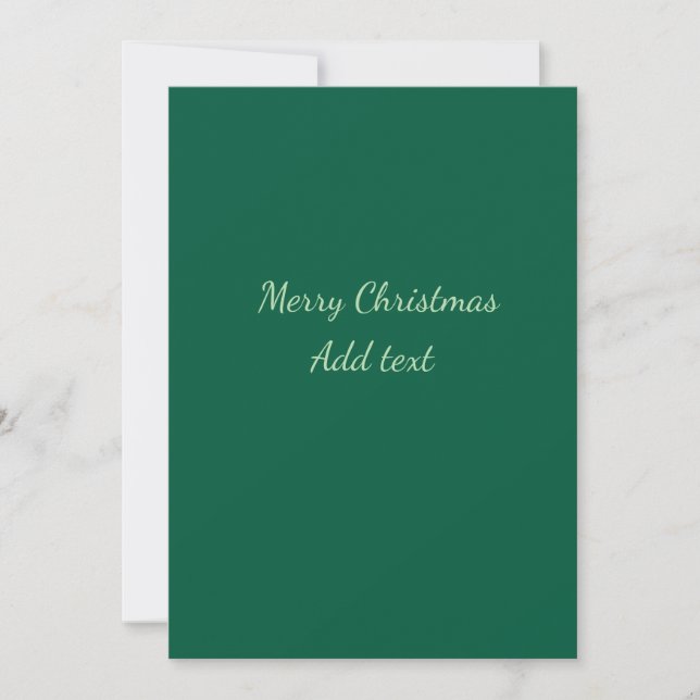 Invitation Joyeux Noël vert fond simple solo férié (Devant)