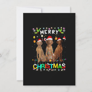 Invitation Joyeux Noël Vizsla Chemise Santa Hat Lights Noël