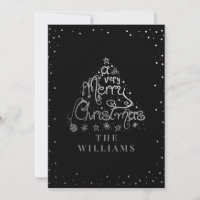 Joyeux Noël Whimsy Artsy Silver Black