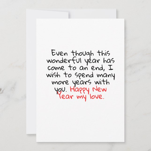 INVITATION JOYEUX NOUVEAU YEAR MY LOVE (Devant)