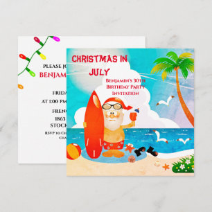 Invitation Joyeux Père Noël Fête de Noël en juillet Fête d'an