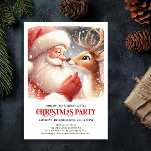 Invitation Joyeux Père Noël Rudolph Esprit des Fêtes Cozy Fêt