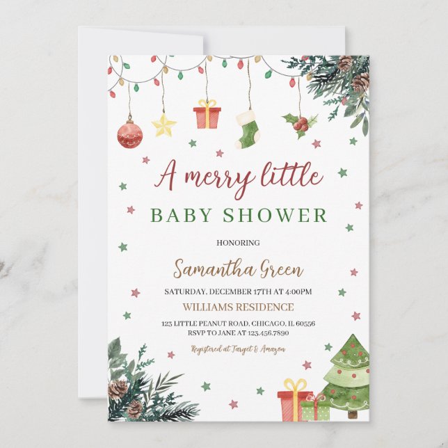 Invitation Joyeux petit Baby shower (Devant)