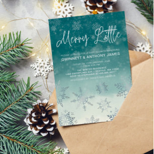 Invitation Joyeux petit Baby shower de flocons de neige