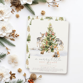 Invitation Joyeux petit Baby shower de Noël